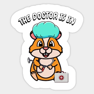 Cute hamster is a doctor Sticker